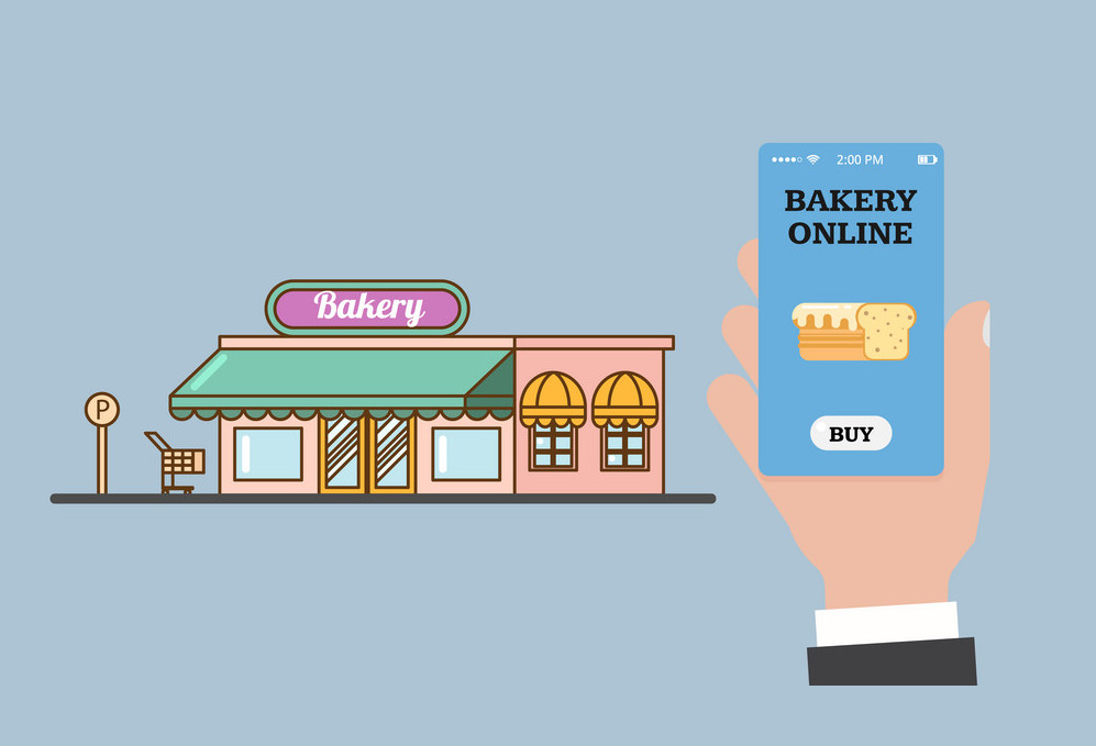 How can I promote my offline bakery business into an online business?